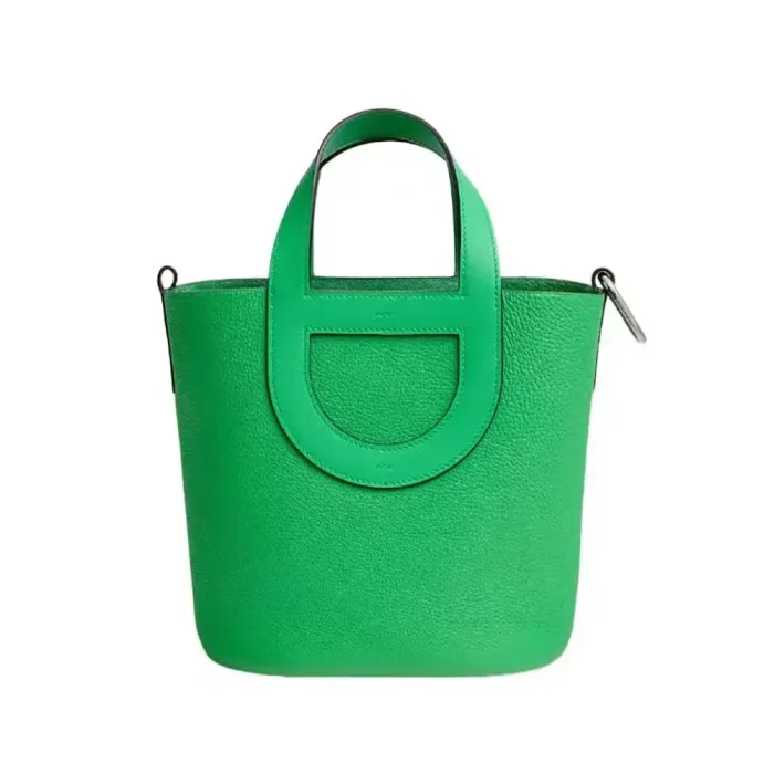 Hermes Women In the Loop 18 Handbag Clemence Leather-Green/Silver