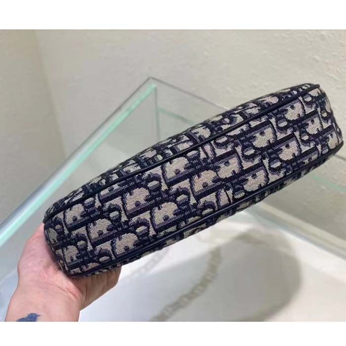 Dior Women CD Lounge Bag Blue Dior Oblique Jacquard