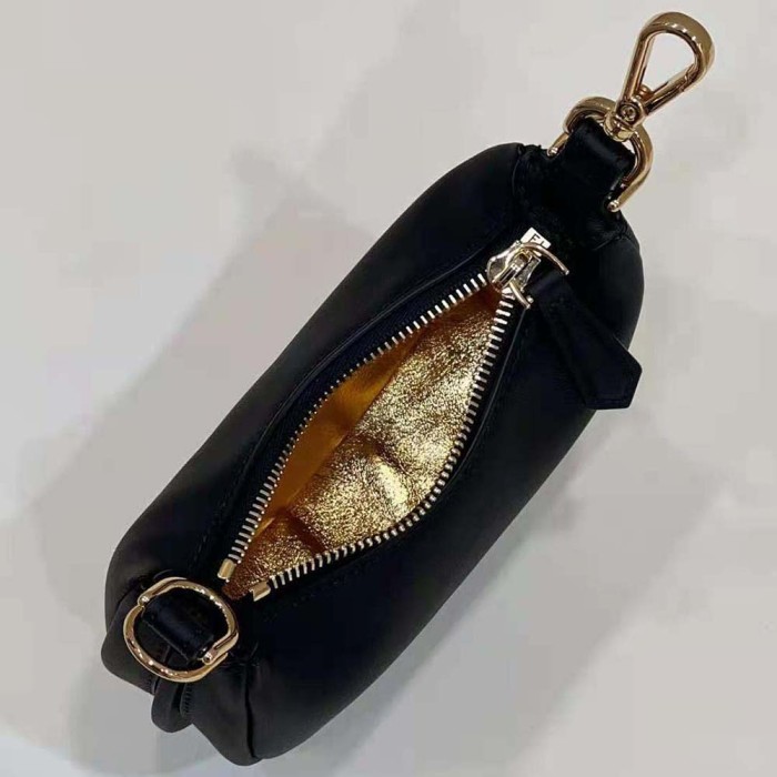 Fendi Women Nano Fendigraphy Black Leather Charm