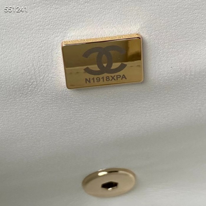 Chanel Women CC Mini Flap Bag Embroidered Satin Sequins Glass Beads Strass Star Sequins Purple White