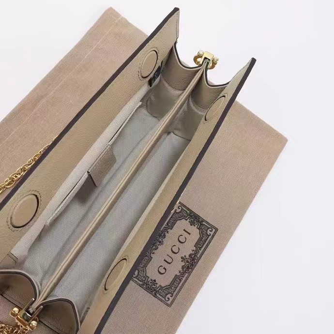 Gucci Women Ophidia GG Small Shoulder Bag Beige White GG Supreme Canvas Double G