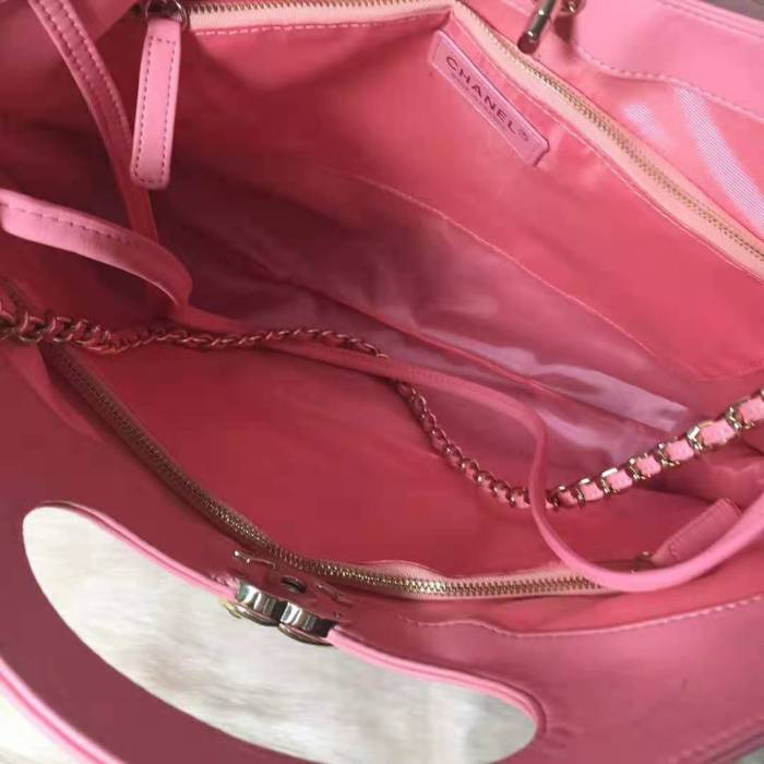 Chanel Women 31 Shopping Bag in Shearling Sheepskin and Calfskin Leather-Red