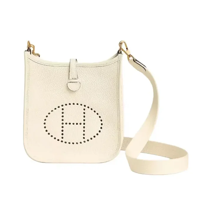 Hermes Women Evelyne 16 Amazone in Clemence Leather-White/Gold