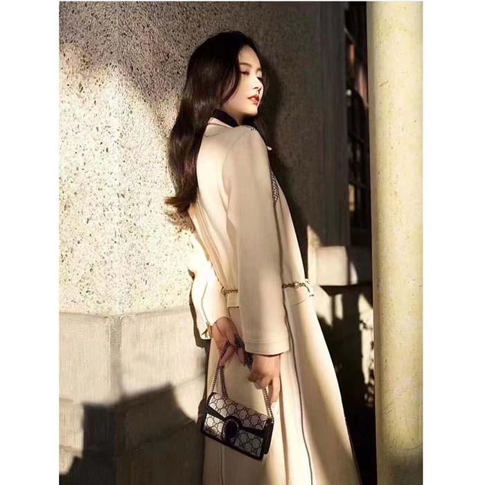 Gucci Unisex Dionysus GG Super Mini Bag Beige Blue GG Supreme Canvas