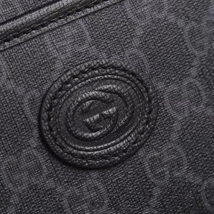 Gucci Unisex GG Mini Bag Interlocking G Black GG Supreme Canvas Leather