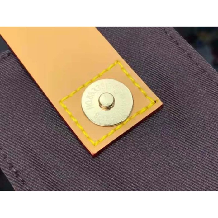 Louis Vuitton LV Unisex Flap Double Phone Pouch Monogram Stripes Brown Coated canvas