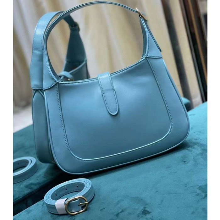 Gucci Women Jackie 1961 Small Shoulder Bag Light Blue Leather