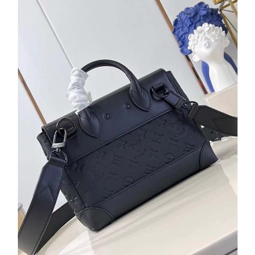 Louis Vuitton LV Unisex Steamer PM Bag Black Taurillon Monogram Cowhide Leather M24436