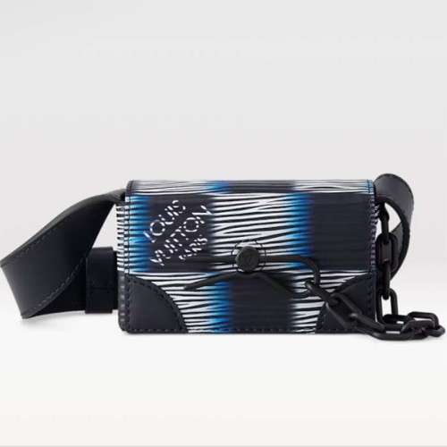 Louis Vuitton LV Unisex Micro Steamer Blue Moon Damier Rush Epi XL Leather Cowhide-Leather