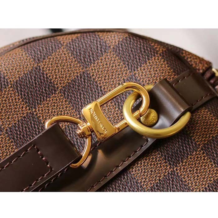 Louis Vuitton LV Unisex Speedy 30 Damier Ebene Coated Canvas Natural Cowhide Leather