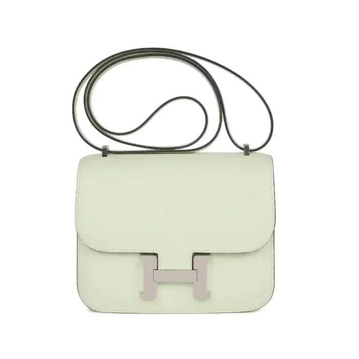 Hermes Women Constance 19 Bag Epsom Leather-Lime/Silver