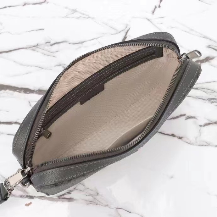 Gucci GG Unisex Ophidia GG Crossbody Bag Grey Black GG Supreme Canvas Double G