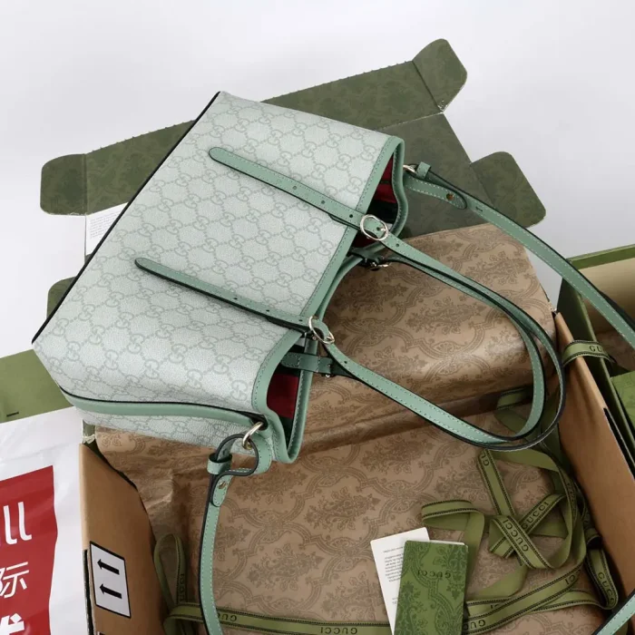 Gucci Women GG Emblem Medium Tote Bag-Green 815214FAD6L8458