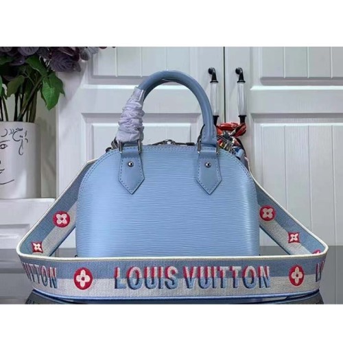 Louis Vuitton LV Women Alma BB Handbag Cloud Blue Epi Grained Smooth Cowhide Leather