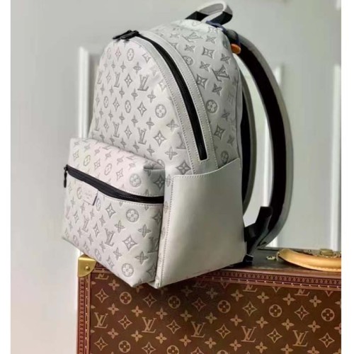 Louis Vuitton LV Unisex Discovery Backpack Anthracite Gray Calf Leather Cowhide Double Zip