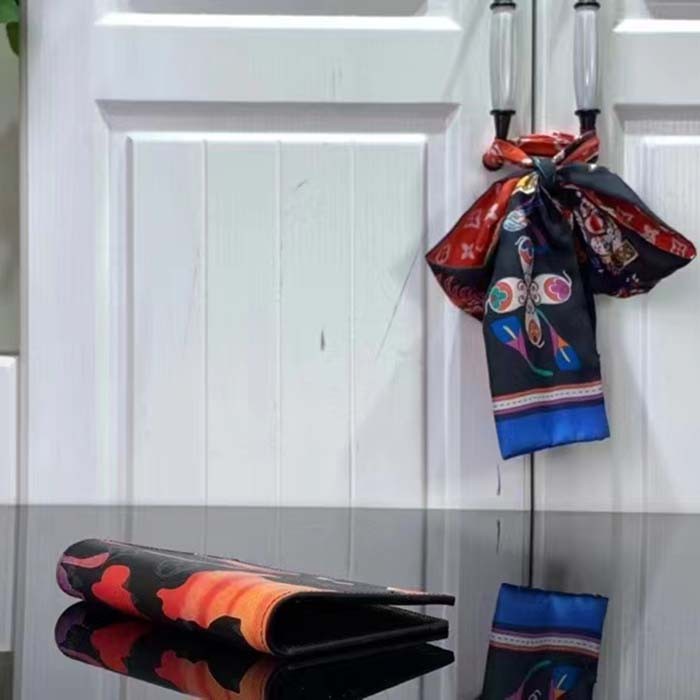 Louis Vuitton LV Unisex Passport Cover Red Sunset Monogram Eclipse Coated Canvas