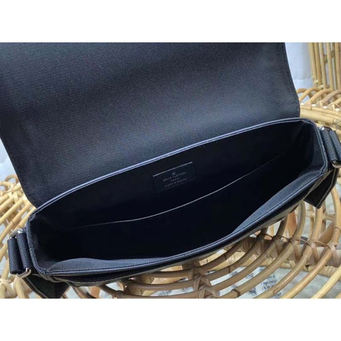 Louis Vuitton LV Men District PM Bag Black Taiga Cowhide Leather