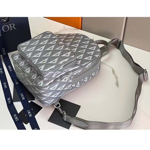 Dior Unisex CD Mini Rider Sling Bag Dior Gray CD Diamond Canvas