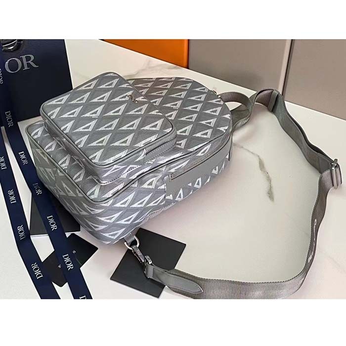 Dior Unisex CD Mini Rider Sling Bag Dior Gray CD Diamond Canvas