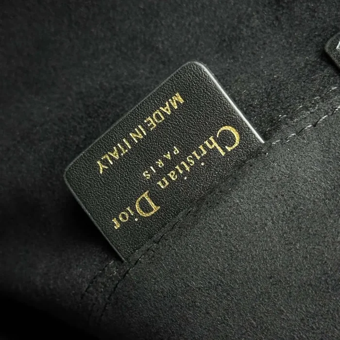 Dior Women Medium Dior Toujours Bag Black Tweed with White Cannage Motif