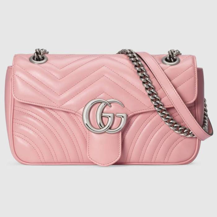 Gucci Women GG Marmont Small Shoulder Bag Matelassé Chevron Leather