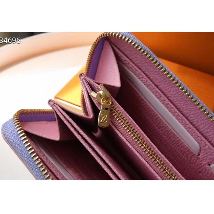 Louis Vuitton LV Unisex Zippy Wallet Sunrise Pastel Monogram Coated Canvas Cowhide
