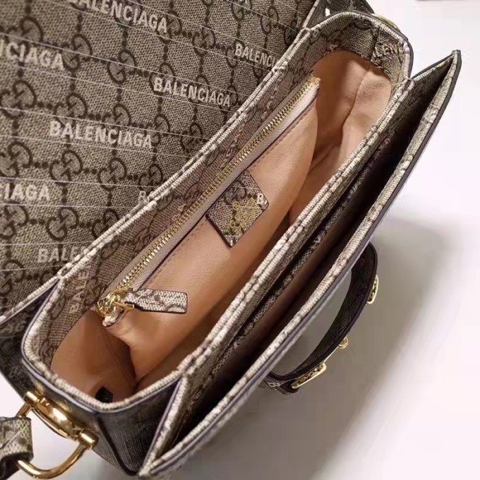 Gucci Unisex The Hacker Project Small Horsebit 1955 Bag Beige GG Supreme Canvas