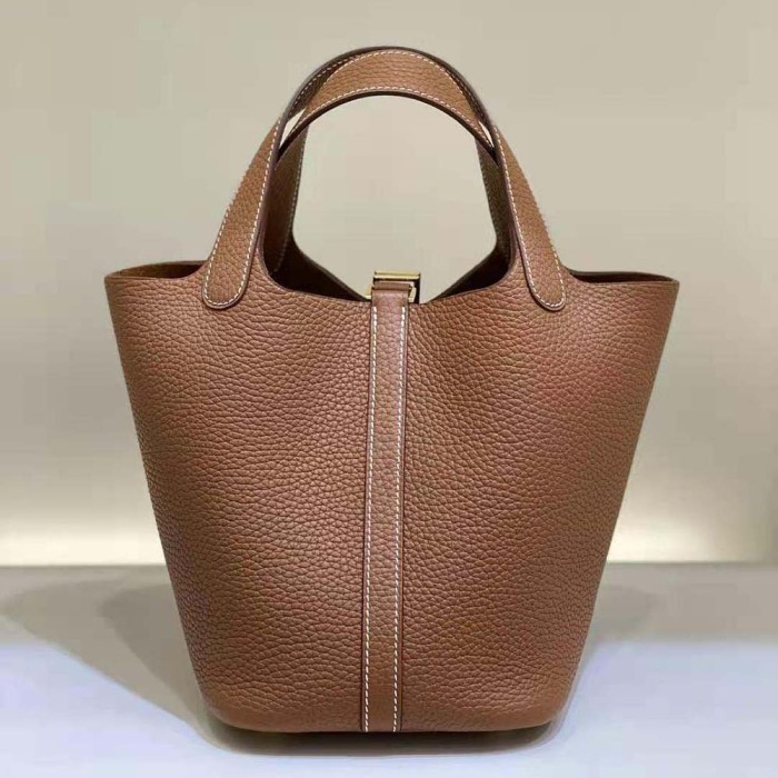 Hermes Women Picotin Lock 18cm in Cowhide leather-Brown
