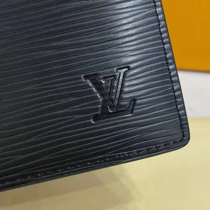 Louis Vuitton LV Unisex Brazza Wallet Supple Epi Leather Black
