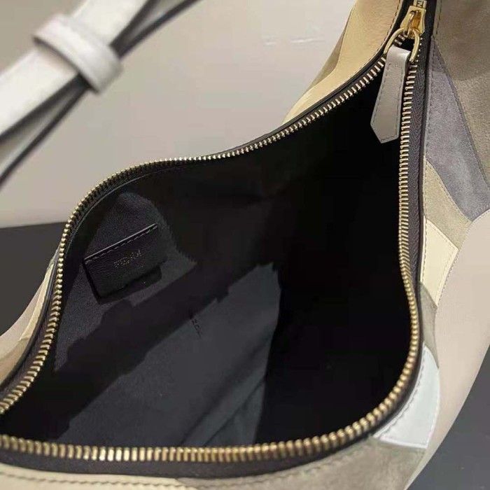 Fendi Women Fendigraphy Medium Leather Bag with Multicolor Inlay