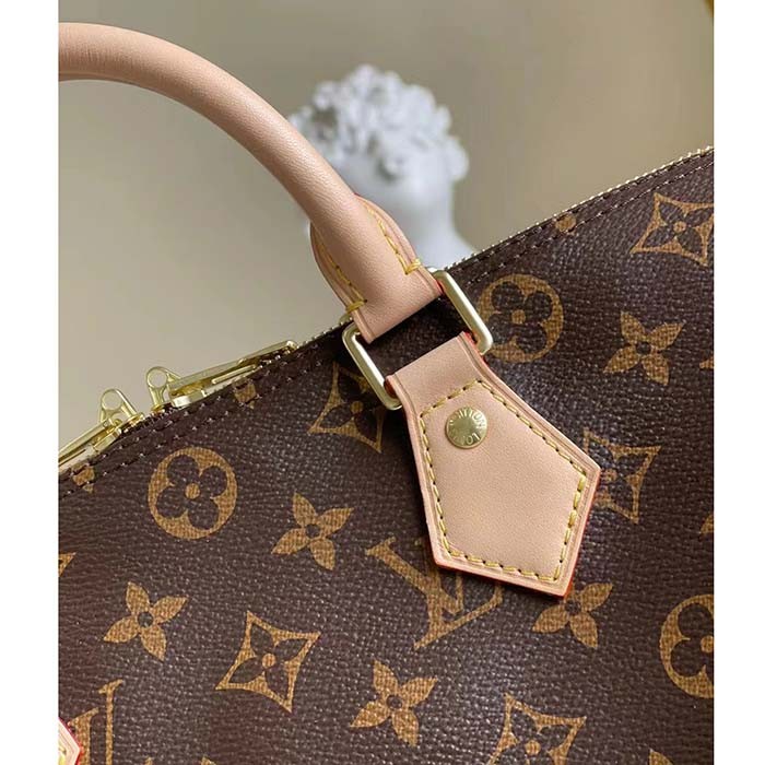 Louis Vuitton LV Unisex Speedy Bandoulière 30 Monogram Coated Canvas Natural Cowhide Leather