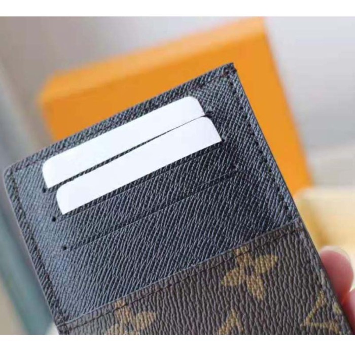 Louis Vuitton LV Unisex Neo Porte Cartes in Monogram Macassar Canvas-Brown