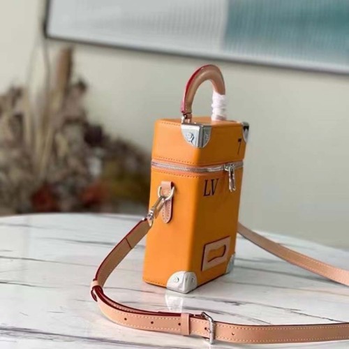 Louis Vuitton LV Men Vertical Soft Trunk Bag Saffron Yellow Cowhide Leather