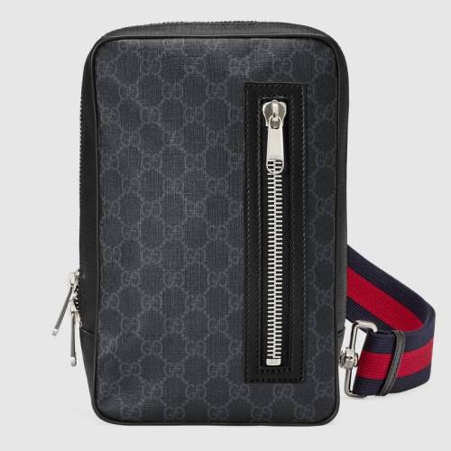 Gucci GG Unisex GG Black Belt Bag Black Grey Soft GG Supreme