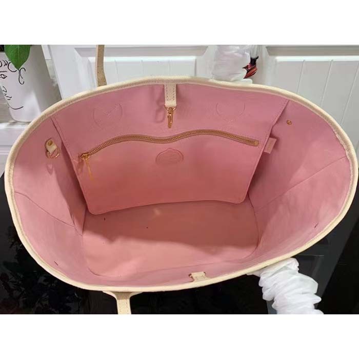 Louis Vuitton LV Unisex LV x YK Neverfull MM Quartz Embossed Grained Monogram Empreinte Cowhide Leather