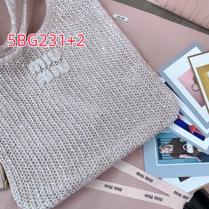 5BG231MiuMiu new sequined mesh IVY handbag