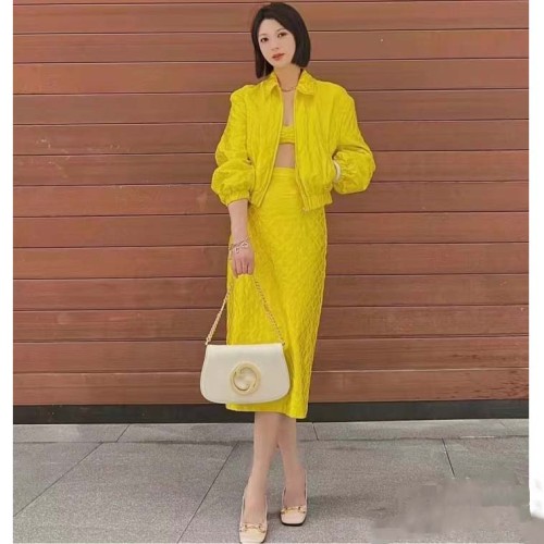 Gucci Women GG Blondie Shoulder Bag White Leather Round Interlocking G