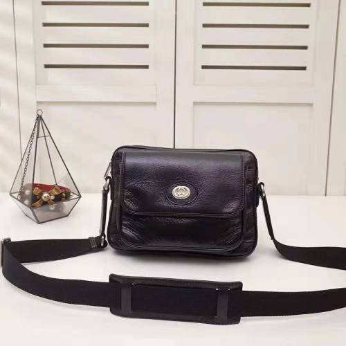 Gucci GG Men Leather Belt Bag in Black Soft Leather