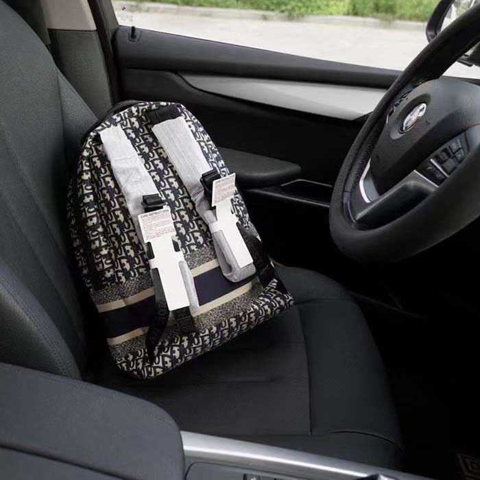 Dior Unisex CD DiorTravel Backpack Blue Dior Oblique Jacquard