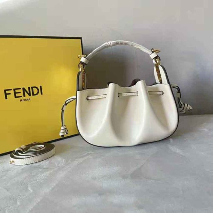 Fendi Women Pomodorino White Leather Mini-Bag