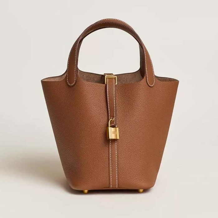 Hermes Women Picotin Lock 18cm in Cowhide leather-Brown