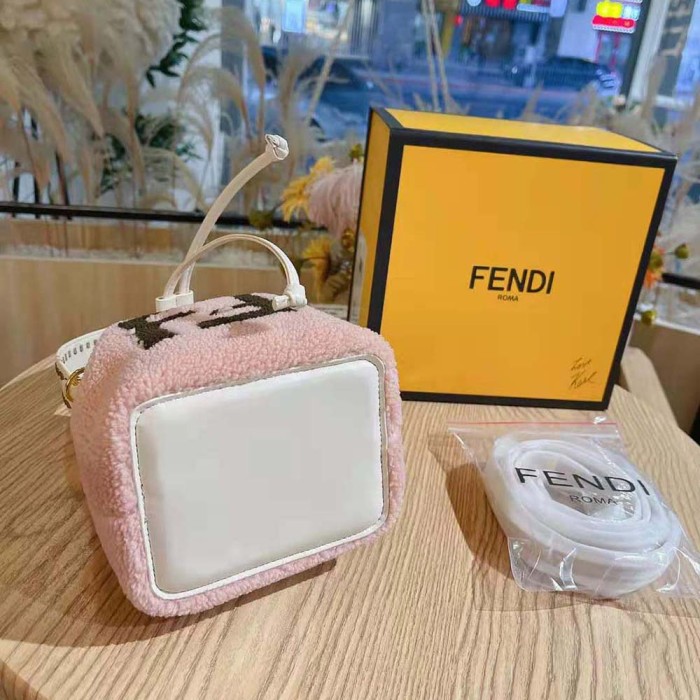 Fendi Women Mon Tresor Pink Sheepskin Mini-Bag