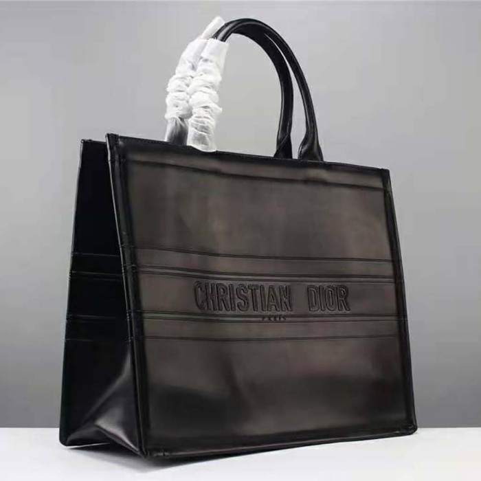 Dior Women Small Dior Book Tote Black Calfskin