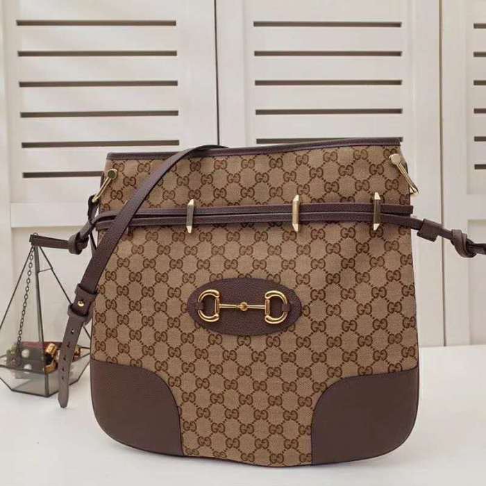 Gucci GG Women Gucci 1955 Horsebit Messenger Bag Original GG Canvas