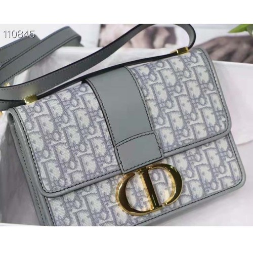 Dior Women 30 Montaigne Bag Gray Dior Oblique Jacquard