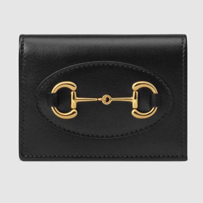 Gucci GG Unisex Gucci 1955 Horsebit Card Case Wallet Leather