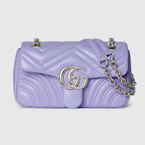 Gucci Women GG Marmont Small Shoulder Bag-Purple 837280AAFA15306