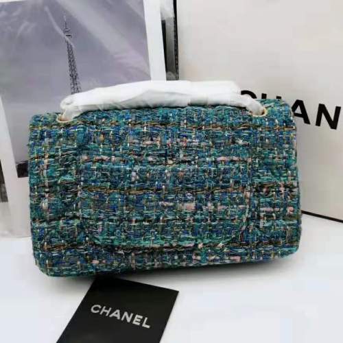 Chanel Women Mini Flap Bag in Tweeds & Fabrics-Blue