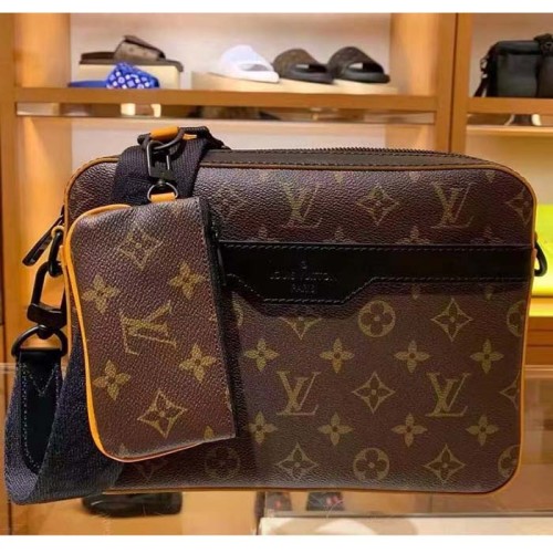 Louis Vuitton LV Unisex Trio Messenger Radiant Sun Monogram Macassar Coated Canvas