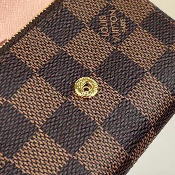 Louis Vuitton LV Unisex Rosalie Coin Purse Damier Ebene Coated Canvas Grained Cowhide Leather